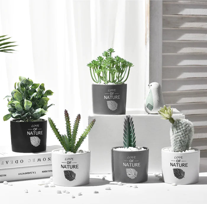 Mini Faux Cactus Plant Pot - Nordic Green Decor