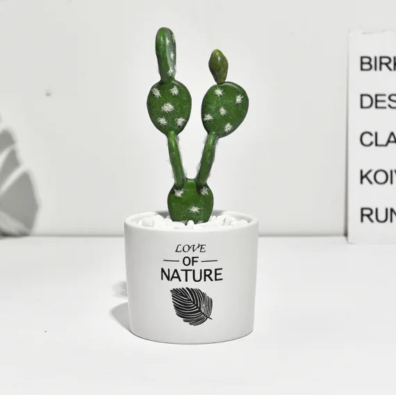 Mini Faux Cactus Plant Pot - Nordic Green Decor