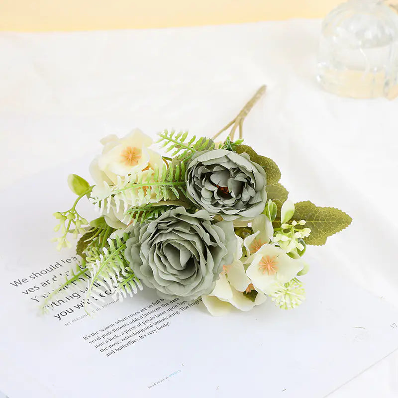 Artificial Rose and Peony Bouquet for Home Decor