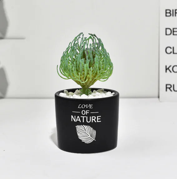 Mini Faux Cactus Plant Pot - Nordic Green Decor