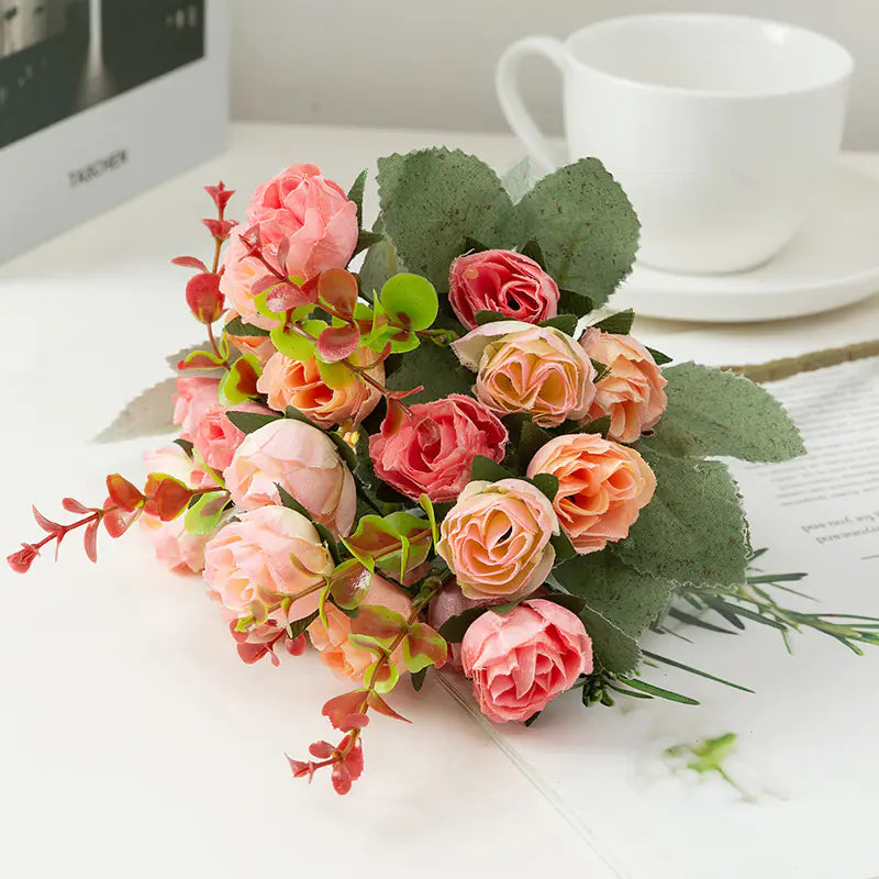 Artificial Rose and Peony Bouquet for Home Decor