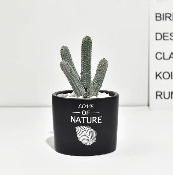 Mini Faux Cactus Plant Pot - Nordic Green Decor