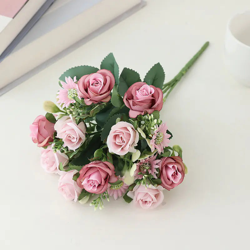 Artificial Rose and Peony Bouquet for Home Decor