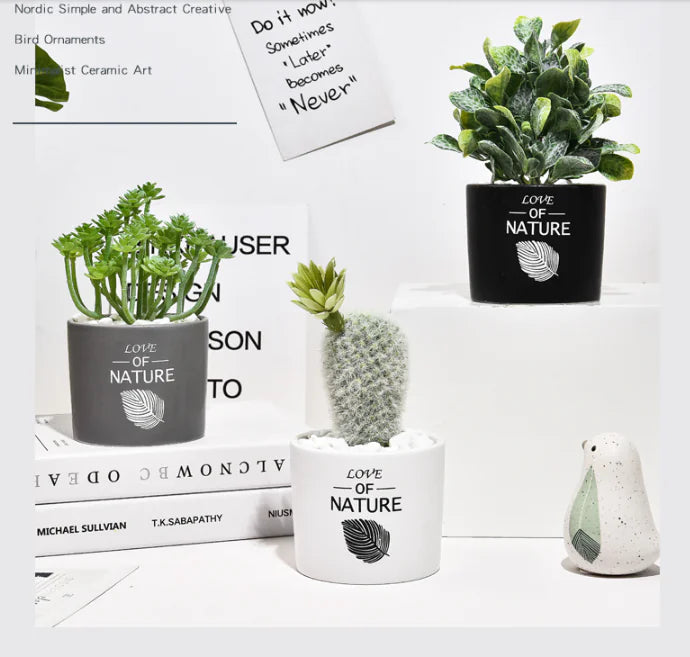 Mini Faux Cactus Plant Pot - Nordic Green Decor