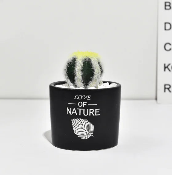 Mini Faux Cactus Plant Pot - Nordic Green Decor